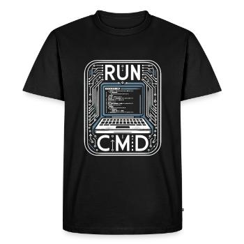 Exécuter Cmd 41 - T-shirt Premium bio Homme - noir - Devant - Nico (187cm)