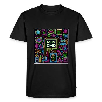 Exécuter Cmd 43 - T-shirt Premium bio Homme - noir - Devant - Nico (187cm)