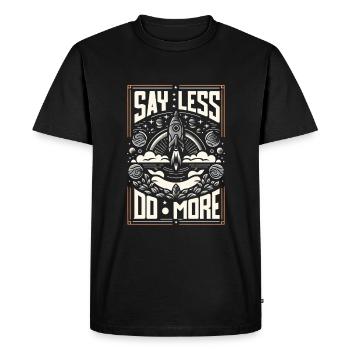 Dites moins, faites-en plus 12 - T-shirt Premium bio Homme - noir - Devant - Nico (187cm)