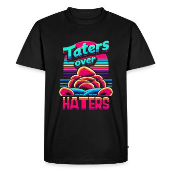 Taters sur les haineux 23 - T-shirt Premium bio Homme - noir - Devant - Nico (187cm)