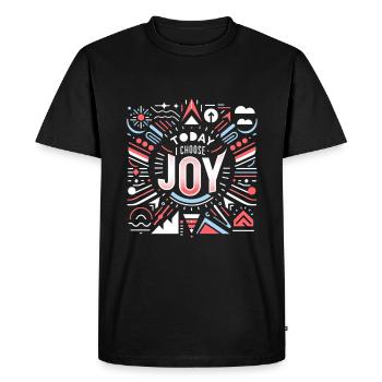 Today I Choose Joy 16 - Men's Premium Organic T-Shirt - black - Front - Nico (187cm)