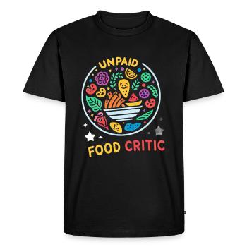 Critique gastronomique non rémunéré 16 - T-shirt Premium bio Homme - noir - Devant - Nico (187cm)