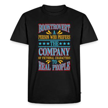 Booktrovert Definition Description 6 - Men's Premium Organic T-Shirt - black - Front - Nico (187cm)