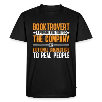 Booktrovert Definition Description 8 - Men's Premium Organic T-Shirt - black - Front - Nico (187cm)