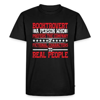Booktrovert Definition Description 7 - Men's Premium Organic T-Shirt - black - Front - Nico (187cm)