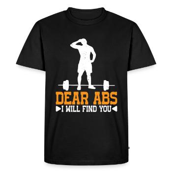 Chers abdominaux, je vous trouverai 8 - T-shirt Premium bio Homme - noir - Devant - Nico (187cm)
