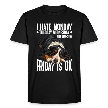 Je déteste le lundi mardi mercredi, le vendredi est ok 5 - T-shirt Premium bio Homme - noir - Devant - Nico (187cm)