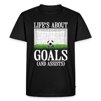 La vie est une question d'objectifs (et d'aides) 6 - T-shirt Premium bio Homme - noir - Devant - Nico (187cm)