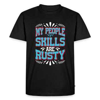 Mes compétences relationnelles sont rouillées 17 - T-shirt Premium bio Homme - noir - Devant - Nico (187cm)
