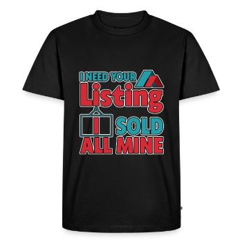J’ai besoin de votre liste, j’ai vendu tous les miens 2 - T-shirt Premium bio Homme - noir - Devant - Nico (187cm)