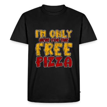 Je ne suis là que pour la pizza gratuite 3 - T-shirt Premium bio Homme - noir - Devant - Nico (187cm)