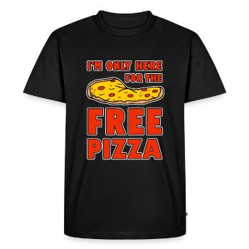 Je ne suis là que pour la pizza gratuite 2 - T-shirt Premium bio Homme - noir - Devant - Nico (187cm)
