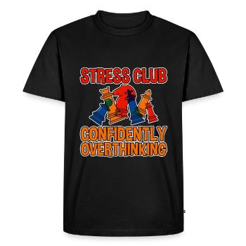Club du stress, Penser trop en toute confiance 2 - T-shirt Premium bio Homme - noir - Devant - Nico (187cm)