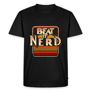 Battez-le Nerd 7 - T-shirt Premium bio Homme - noir - Devant - Nico (187cm)