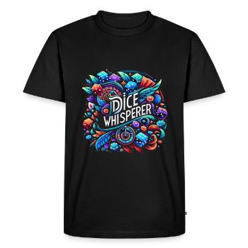 Chuchoteur de dés 6 - T-shirt Premium bio Homme - noir - Devant - Nico (187cm)