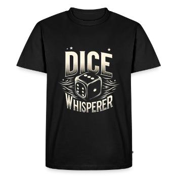 Chuchoteur de dés 5 - T-shirt Premium bio Homme - noir - Devant - Nico (187cm)