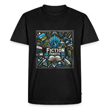 Fiction Fanatic 5 - Men's Premium Organic T-Shirt - black - Front - Nico (187cm)
