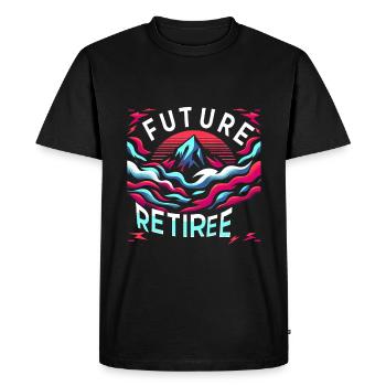 Future Retiree 5 - Men's Premium Organic T-Shirt - black - Front - Nico (187cm)
