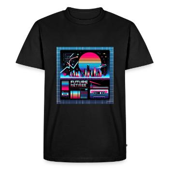 Future Retiree 8 - Men's Premium Organic T-Shirt - black - Front - Nico (187cm)