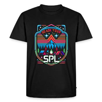 Go Ask Your Spl 7 - Men's Premium Organic T-Shirt - black - Front - Nico (187cm)