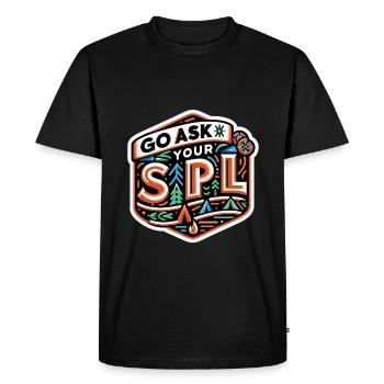 Go Ask Your Spl 10 - Men's Premium Organic T-Shirt - black - Front - Nico (187cm)