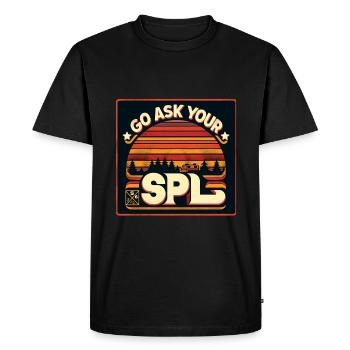 Go Ask Your Spl 11 - Men's Premium Organic T-Shirt - black - Front - Nico (187cm)