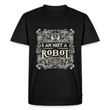 I Am Not A Robot 5 - Men's Premium Organic T-Shirt - black - Front - Nico (187cm)