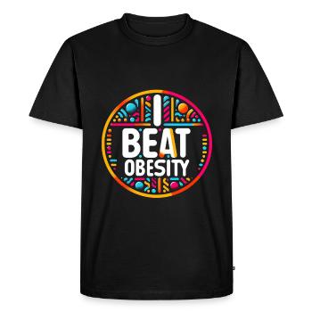 J’ai vaincu l’obésité 12 - T-shirt Premium bio Homme - noir - Devant - Nico (187cm)
