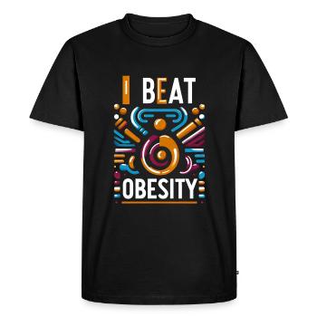 J’ai vaincu l’obésité 15 - T-shirt Premium bio Homme - noir - Devant - Nico (187cm)