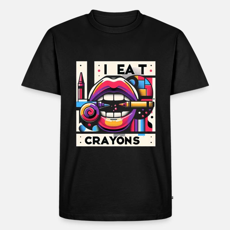 I Eat Crayons 19 - Männer Premium Bio T-Shirt - Schwarz