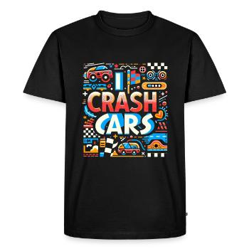 I Crash Cars 9 - Men's Premium Organic T-Shirt - black - Front - Nico (187cm)