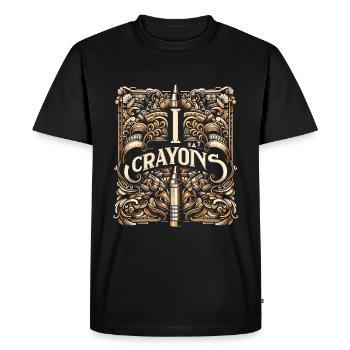 Je mange des crayons de couleur 18 - T-shirt Premium bio Homme - noir - Devant - Nico (187cm)