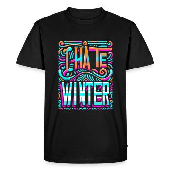 I Hate Winter 7 - Men's Premium Organic T-Shirt - black - Front - Nico (187cm)