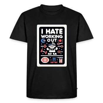 I Hate Working Out 5 - Men's Premium Organic T-Shirt - black - Front - Nico (187cm)