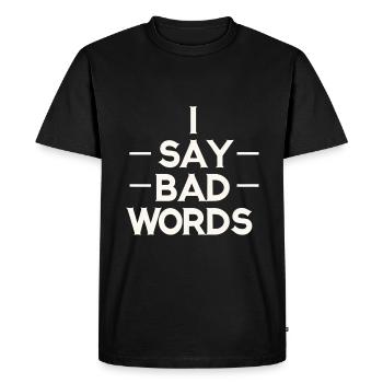 Je dis des gros mots 6 - T-shirt Premium bio Homme - noir - Devant - Nico (187cm)