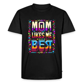 Mom Likes Me Best 13 - Men's Premium Organic T-Shirt - black - Front - Nico (187cm)