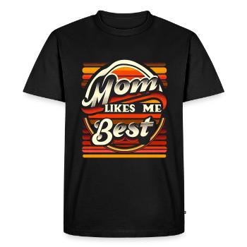Mom Likes Me Best 8 - Men's Premium Organic T-Shirt - black - Front - Nico (187cm)