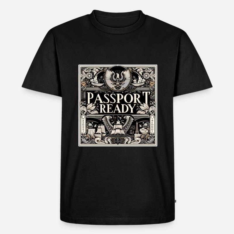 Passport Ready 8 - Männer Premium Bio T-Shirt - Schwarz