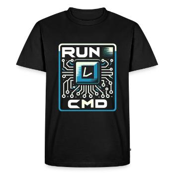 Exécuter Cmd 38 - T-shirt Premium bio Homme - noir - Devant - Nico (187cm)
