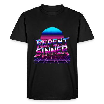 Repentez-vous, pécheur 19 - T-shirt Premium bio Homme - noir - Devant - Nico (187cm)
