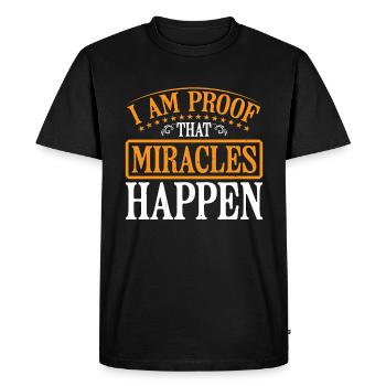 I Am Proof That Miracles Happen 11 - Men's Premium Organic T-Shirt - black - Front - Nico (187cm)