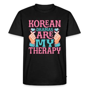 Les drames coréens sont ma thérapie 9 - T-shirt Premium bio Homme - noir - Devant - Nico (187cm)