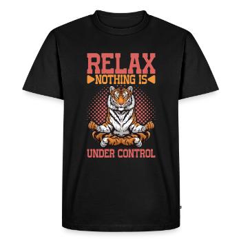 Relax, Nothing Is Under Control 50 - Men's Premium Organic T-Shirt - black - Front - Nico (187cm)