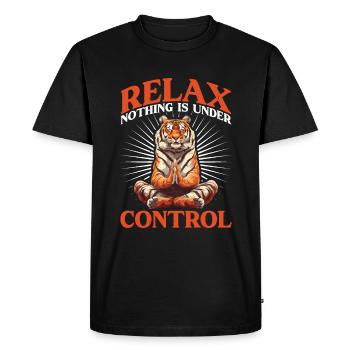 Relax, Nothing Is Under Control 51 - Men's Premium Organic T-Shirt - black - Front - Nico (187cm)