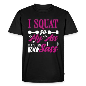 Je Squat De Sorte Que Mon Cul Correspond À Mon Sass 9 - T-shirt Premium bio Homme - noir - Devant - Nico (187cm)