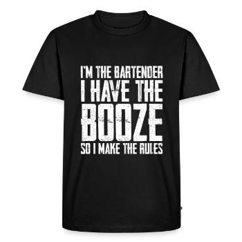 J’ai de l’alcool, alors je fais les règles 3 - T-shirt Premium bio Homme - noir - Devant - Nico (187cm)