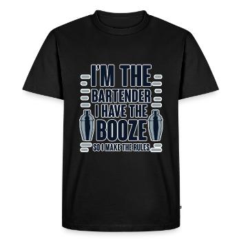 J’ai de l’alcool, alors je fais les règles 2 - T-shirt Premium bio Homme - noir - Devant - Nico (187cm)
