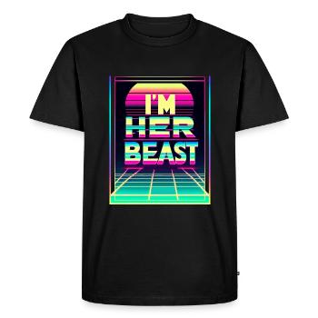 I'm Her Beast 6 - Men's Premium Organic T-Shirt - black - Front - Nico (187cm)