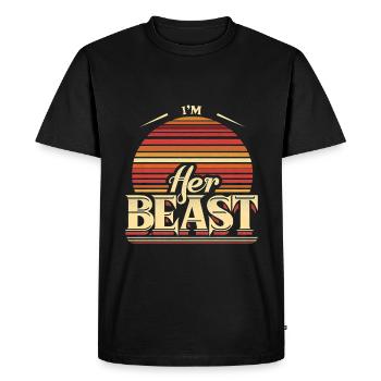 I'm Her Beast 8 - Men's Premium Organic T-Shirt - black - Front - Nico (187cm)