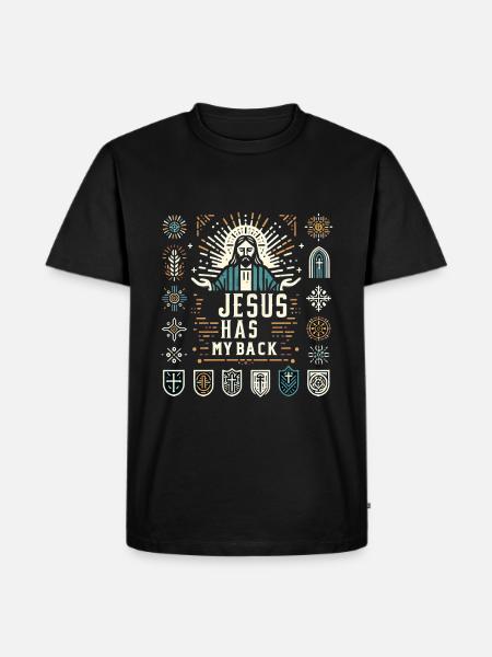 Jesus Has My Back 20 - Men's Premium Organic T-Shirt - black